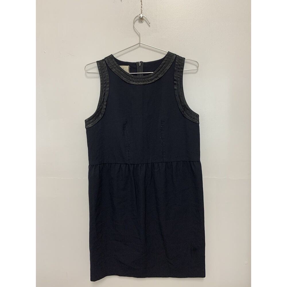 Marni 2011 Peplum Navy Blue Black Contrast Winter Edition Wool Dress
